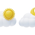 Modern Weather Icons Cartoon Weather Icons Clouds 3d model