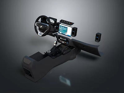 High Quality Car Parts Including Steering Wheel Dashboard Gear Shift And Infotainment Screen 3d model