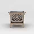 Tech Exhibition Hall Display Modern Wooden Frame Chair With Cross Arm And Gray Cushion