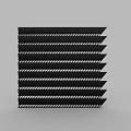 Modern Black Room Divider With White Woven Pattern And Layered Design