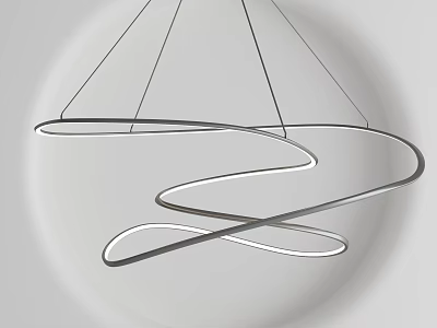 Modern Spiral Curved LED Light Chandelier With Sleek Hanging Design Strips 3d model