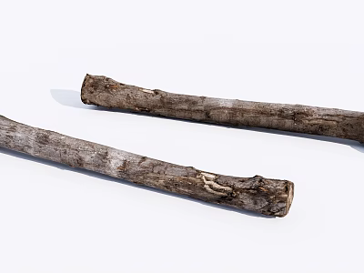 Rough Wood Logs With Natural Stone Like Texture And Bark Details 3d model
