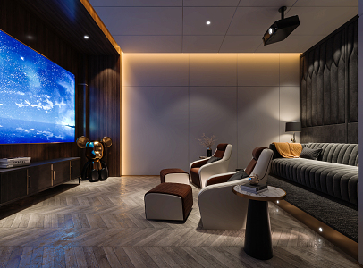 Light Luxury AV Room 3d model