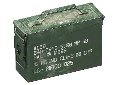 Green Weapon Ammunition Box For 5.56 MM 10 Round Clips Storage Case 3d model