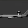 Silver Commercial Passenger Jet With Radar Dome On Top And Reflective Surface