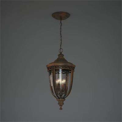 Vintage Style Chandelier With Metal Frame Glass Shade And Hanging Chain 3d model