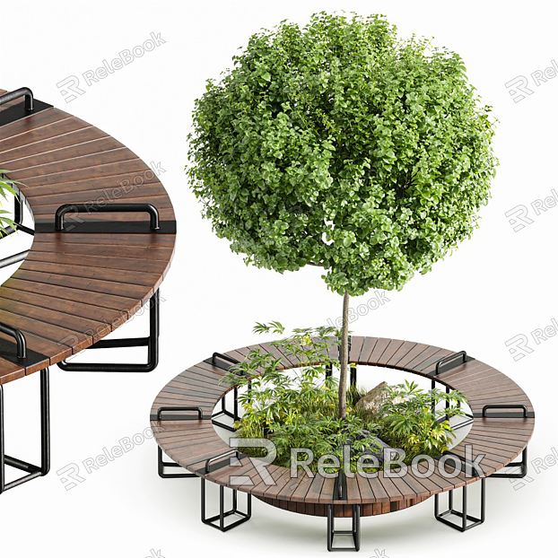 Modern Tree Pool Round Park Tree Pool Seat model