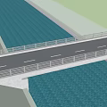 Garden Landscape Design Featuring Bridge With Railing Over Water Body And Lane