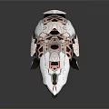 White Streamlined Futuristic Concept Vehicle With Fragmented Structure And Green Accents