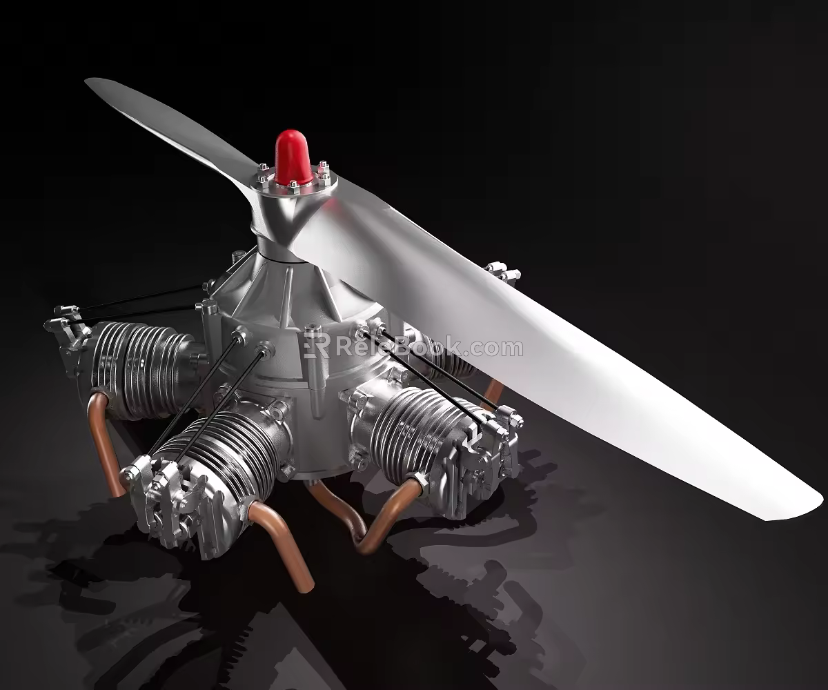 modern engine helicopter engine 3d model
