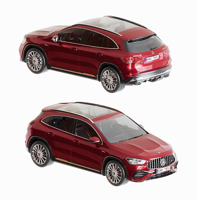 Red Mercedes AMG SUV Sporty Exterior With Alloy Wheels And Panoramic Sunroof 3d model