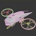 Futuristic Silver Flying Vehicle With Streamlined Design And Dual Rotors