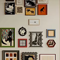 Vintage and Modern Picture Frames Wall Decor with Various Artworks and