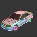 Sporty Silver Car With Black Roof White Rims And Shiny Body Design