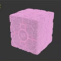 Mechanical Cube With Red Glowing Lines Intricate Geometric Patterns Metallic Surface And Futuristic Design