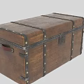 Vintage Wooden Trunk With Metal Straps Brass Rivets And Classic Storage Design