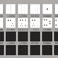 Different Types of Switch Panels with Multiple Switches Sockets and White Gray Colors