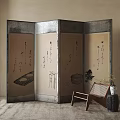 New Chinese Style Screen Partition 3d model