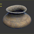 Ancient Hand Carved Clay Pot With Intricate Surface Patterns And Textures