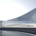 Innovative Modern Stadium Building With Curved Roof And Glass Facade Design