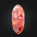Stone Wood Decorative Art Piece Featuring Irregular Shape Pink White Red Spots