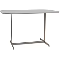 Modern Minimalist Dining Table With Oval Top And Metal Legs Design