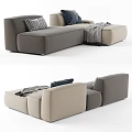Modern Modular Sofa Styles In Gray And Beige With Decorative Cushions And Blankets