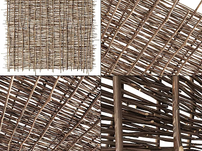 Natural Woven Ground Cover Structure With Interlaced Twigs And Texture 3d model