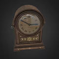 Vintage Mantel Clock With Wooden Frame Gold Ornate Details And Roman Numeral Dial