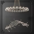 Modern Crystal Chandelier With Hanging Crystal Balls And Elegant Lighting Design