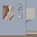 Minimalist Interior Wall Decor With Abstract Paintings Arch Niches And Potted Plant