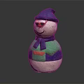 Cute Snowman Figure With Blue Hat Red Glasses Green Scarf And Colorful Outfit