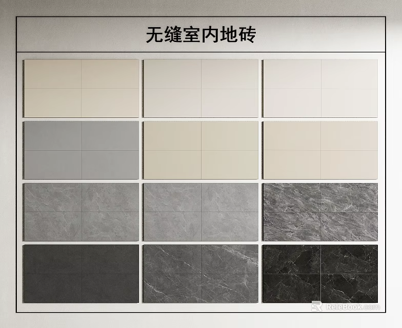 Seamless Indoor Floor Tiles with Various Colors and Natural Textures 3d model 
