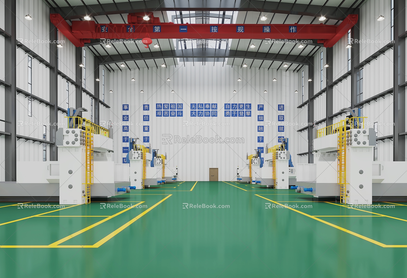 Modern factory building 3d model