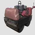Red Road Roller Construction Equipment With Black Drum And DCX007 Serial Number 3d model