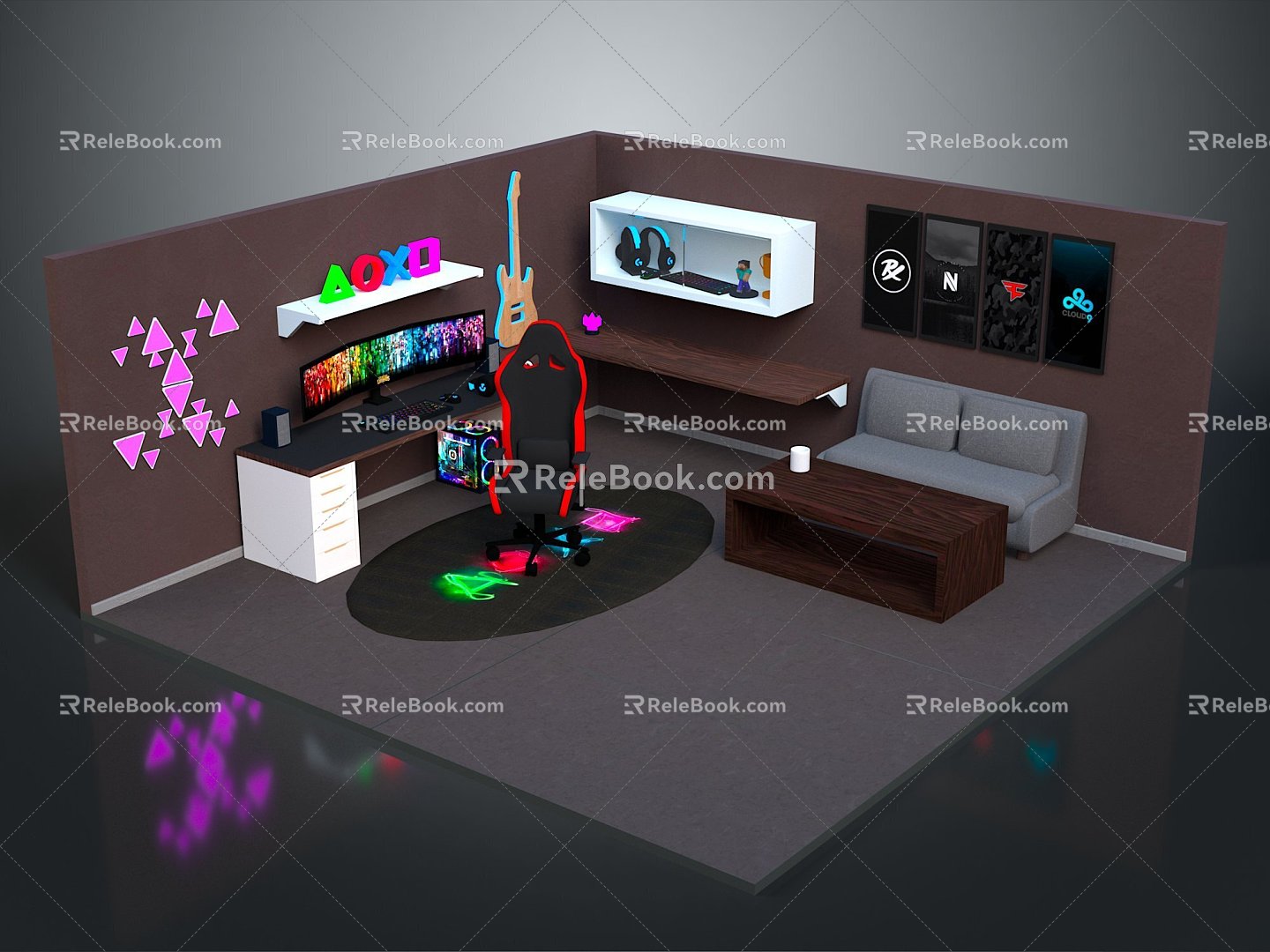 Living Room Study Study Cartoon Items Cartoon Equipment Cartoon Environment Animation Items Animation Equipment 3d model