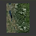 3D Terrain Model With Mountain Ranges Lakes And Green Vegetation Details