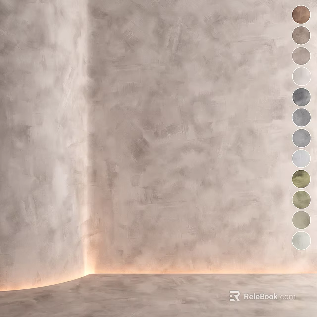 Textured Neutral Interior Wall With Soft Tones And Color Swatches Design 3d model 