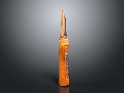 Hand Carved Wooden Sculpture With Intricate Patterns And Natural Wood Texture 3d model