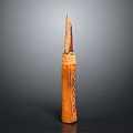 Hand Carved Wooden Sculpture With Intricate Patterns And Natural Wood Texture