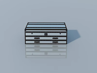 Black Hinged Door Storage Cabinet with Glass Panel and Drawers for Home 3d model