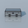 Black Hinged Door Storage Cabinet with Glass Panel and Drawers for Home