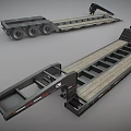 Heavy Duty Flatbed Trailer With Multi Wheels And Wooden Deck Structure
