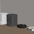 Stylish Modern Daily Household Appliances Featuring Trash Bins And Robot Vacuums