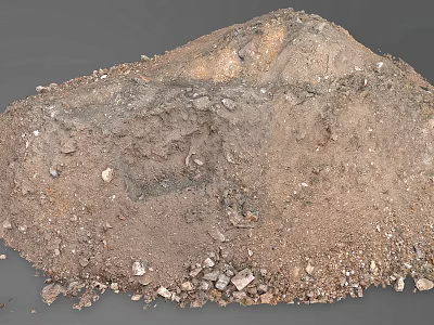 Large Pile Of Brown Soil With Small Stones And Earthy Texture 3d model