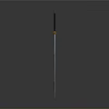 Standing Sword With Silver Blade Black Hilt Orange Handle And Red Pommel