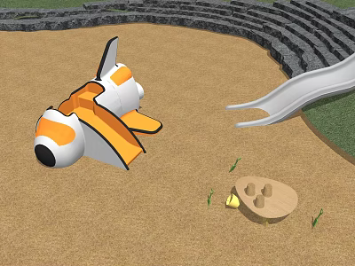 Sandpool Aircraft Slide Space Shuttle Slide Space Sandpool 3d model