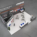 HYPDTECH Exhibition Booth With Display Screens Reception Desk And Product Displays