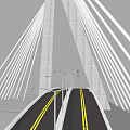 Modern Cable Stayed Bridge Design With Tall Pylons And Sleek Symmetrical Structure