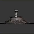 Decorative Outdoor Fountain With Circular Multi tiered Steps And Stone Slab Base
